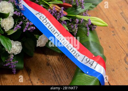 Ruban Février Strike À Moïse En Aäronkerk Le Mémorial De La Grève De Février À Amsterdam Pays-Bas 2020 Février Staking 1941 Banque D'Images