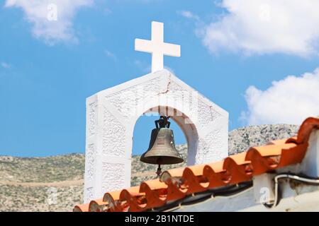 Église Orthodoxe Grecque De Kymi, Evia, Grèce Banque D'Images