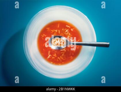 Soupe d'alphabet OGM Banque D'Images