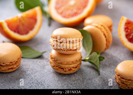 Macarons d'orange du sang Banque D'Images