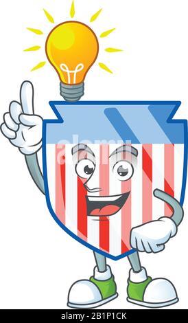Le personnage de dessin animé à rayures Smart USA a une idée Illustration de Vecteur