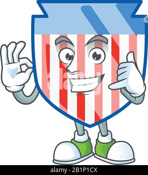 Appelez-moi drôle États-Unis rayures protection mascotte style image Illustration de Vecteur