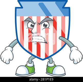 Le personnage de bande dessinée des États-Unis protège le visage en colère Illustration de Vecteur