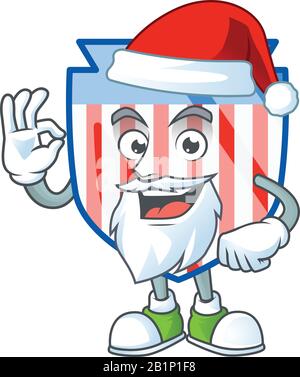 Un beau style photo de mascotte à rayures Santa USA avec un bon doigt Illustration de Vecteur