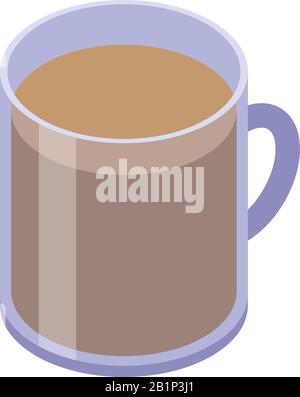Icône boisson au mug en cacao, style isométrique Illustration de Vecteur