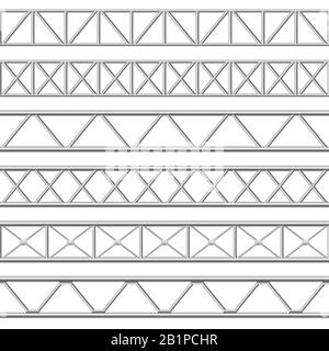 Poutre en treillis métallique. Structures de tuyaux en acier, poutre de toit et illustration vectorielle de structure de platine métallique sans soudure Illustration de Vecteur