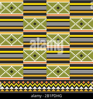 Motif géométrique vectoriel Kente sans couture, style tribale africain de nwentoma tissu parfait pour les tissus et les textiles Illustration de Vecteur