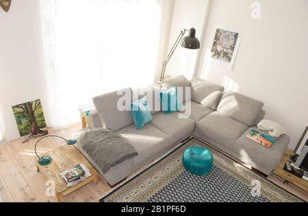 INTÉRIEUR, MODERNE, STYLE, LOFT, ESPACE OUVERT, Banque D'Images