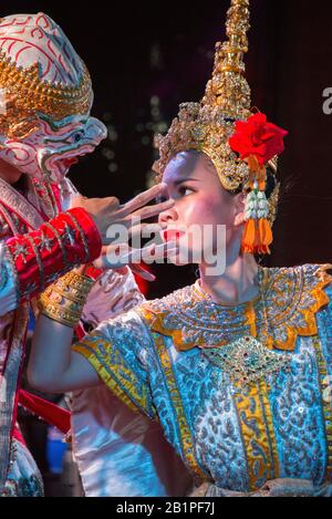 Asie, Thaïlande, Bangkok, Danse Traditionnelle Banque D'Images