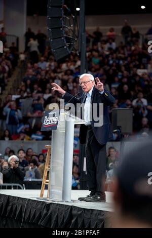 Le sénateur Bernie Sanders s'est exprimé lors d'un rassemblement au Fertitta Center de l'Université de Houston pour Super mardi 23 février 2020 à Houston, Texas. Banque D'Images