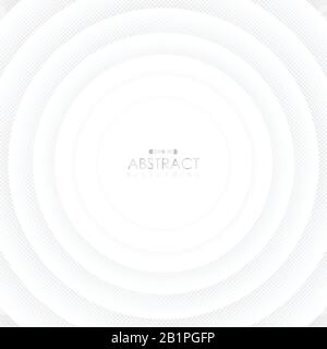 Motif circulaire blanc abstrait de couverture géométrique avec fond de décoration demi-ton. Décorez pour l'annonce, l'affiche, les œuvres d'art, la conception de modèle, la couverture. I Illustration de Vecteur