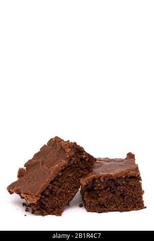 Deux Barres Brownie Au Chocolat Banque D'Images