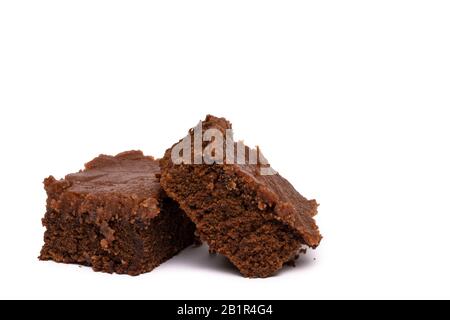 Deux Barres Brownie Au Chocolat Banque D'Images