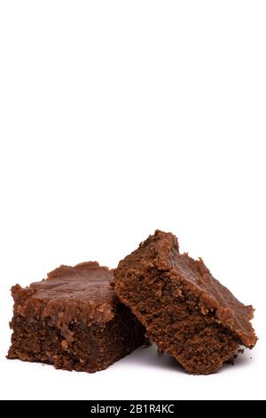 Deux Barres Brownie Au Chocolat Banque D'Images