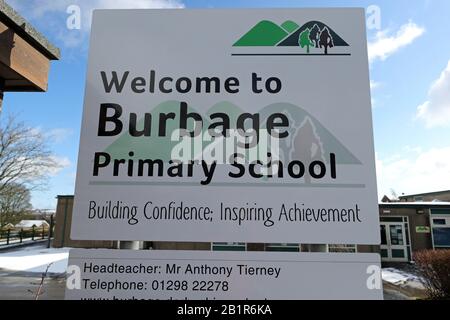 École primaire de Burbage à Leicestershire, qui a été fermée en raison d'un «cas confirmé de coronavirus parmi notre population de parents». Banque D'Images