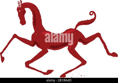 Illustration de cheval de cirque dans le style ancien. Illustration de Vecteur