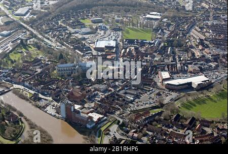 Vue aérienne de Selby, Yorkshire du Nord, Royaume-Uni Banque D'Images