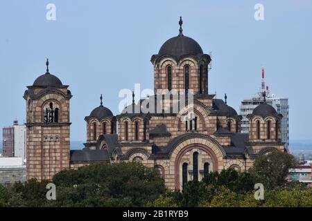 Grand bâtiment de l'église Saint-Marc à Tasmajdan, Belgrade Banque D'Images