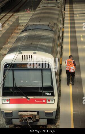 Gare de TransPerth vue à Perth, Australie occidentale. Banque D'Images