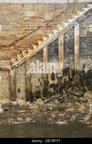 Détail de l'architecture et des ressources marines sur l'île de Man, Mer d'Irlande, Royaume-Uni. Banque D'Images