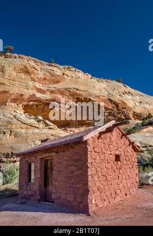 Behunin Cabin, maison historique du parc national Capitol Reef, Utah, États-Unis Banque D'Images