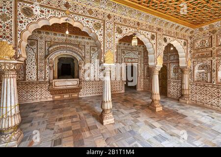 Phool Mahal Ou Flower Palace, Fort De Junagarh, Bikaner, Rajasthan, Inde Banque D'Images