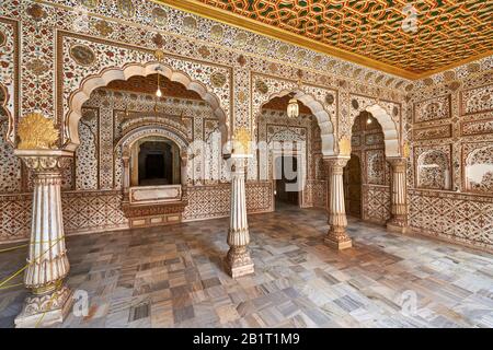 Phool Mahal Ou Flower Palace, Fort De Junagarh, Bikaner, Rajasthan, Inde Banque D'Images