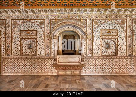 Phool Mahal Ou Flower Palace, Fort De Junagarh, Bikaner, Rajasthan, Inde Banque D'Images