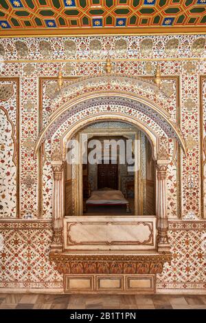 Phool Mahal Ou Flower Palace, Fort De Junagarh, Bikaner, Rajasthan, Inde Banque D'Images