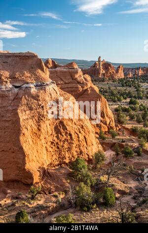 Vue du sentier Angels Palace au coucher du soleil, Kodachrome Basin State Park, Utah, États-Unis Banque D'Images