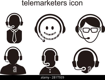 Icône télévendeurs, Icône Service à la clientèle utilisateur Avec illustration vectorielle Headphone pour la conception graphique et Web. Illustration de Vecteur