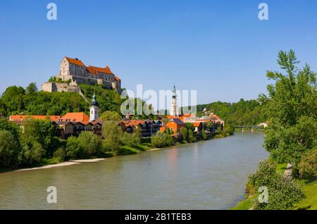 Salzach, Château Principal, Château De Burghausen, Burghausen, Bavière, Allemagne Banque D'Images