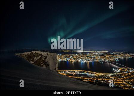 Aurores boréales / aurores boréales à Tromsø, Norvège Banque D'Images