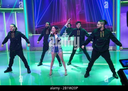 Miami, États-Unis D'Amérique. 27 février 2020. Miami, FL - 27 FÉVRIER : la chanteuse Ally Brooke se produit pendant le spectacle du matin de UnivisionÕs Despierta America le 26 février 2020 à Miami, en Floride. (Photo de Alberto E. Tamargo/Sipa USA) crédit: SIPA USA/Alay Live News Banque D'Images