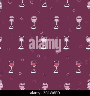 rangées de verres à vin motif vectoriel transparent Illustration de Vecteur