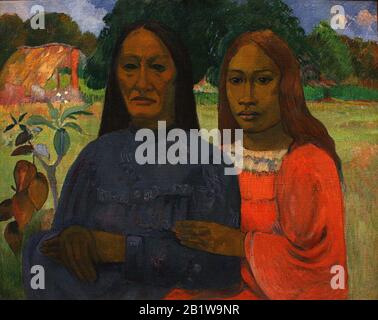 Deux femmes (vers 1902) peinture du début du XXe siècle par Paul Gauguin - très haute résolution et image de qualité Banque D'Images