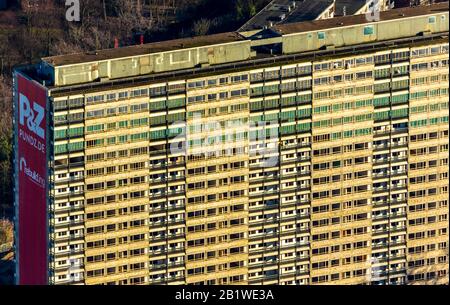 Photographie aérienne, parc résidentiel Hochheide, Les Géants blancs, Duisburg, Ruhr, Rhénanie-du-Nord-Westphalie, Allemagne, DE, Europe, formes et couleurs, Banque D'Images