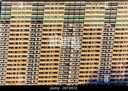 Photographie aérienne, parc résidentiel Hochheide, Les Géants blancs, Duisburg, Ruhr, Rhénanie-du-Nord-Westphalie, Allemagne, DE, Europe, formes et couleurs, Banque D'Images