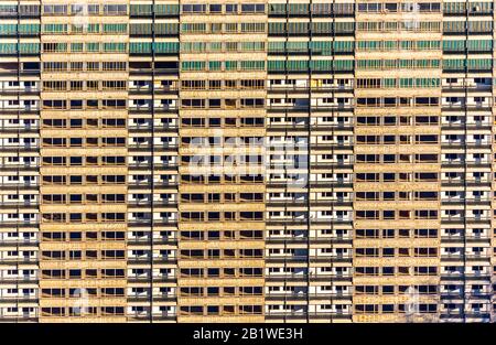 Photographie aérienne, parc résidentiel Hochheide, Les Géants blancs, Duisburg, Ruhr, Rhénanie-du-Nord-Westphalie, Allemagne, DE, Europe, formes et couleurs, Banque D'Images