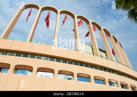 Monaco / Fontvieille - 02.09.2018 : clôture de Stade Louis II (domicile DE Monaco FC) Banque D'Images