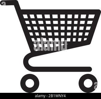 Ajouter au modèle d'icône du panier d'achats couleur noire modifiable. Icône de ligne mince du chariot symbole vectoriel plat isolé sur fond blanc. Logo simple vect Illustration de Vecteur