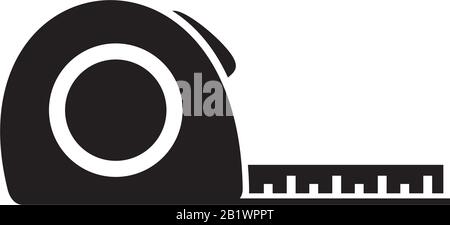 Modèle d'icône de bande de mesure couleur noire modifiable. Mesure de la bande icône de ligne icône symbole de ligne plate vecteur signe isolé sur fond blanc. Logo simple vec Illustration de Vecteur