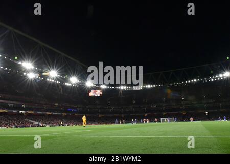 Londres, ANGLETERRE - 27 FÉVRIER vue générale du stade lors du match de l'UEFA Europa League entre Arsenal et Olympiacos F.C. au stade Emirates, Londres, le jeudi 27 février 2020. (Crédit: Ivan Yordanov | Mi News)Usage Éditorial Seulement Crédit: Mi News & Sport /Alay Live News Banque D'Images