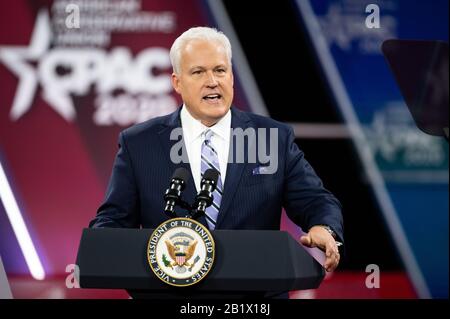 Oxon Hill, États-Unis 27 février 2020. 27 Février 2020 - Oxon Hill, Md, États-Unis: Matt Schlapp, Président De L'Union Conservatrice Américaine, À La Conférence D'Action Politique Conservatrice (Cpac). (Photo De Michael Brochstein/Sipa Usa) Crédit: Sipa Usa/Alay Live News Banque D'Images