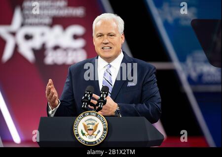 Matt Schlapp, président de l'Union conservatrice américaine, parle lors de la Conférence d'action politique conservatrice (CPAC) à Oxon Hill. Banque D'Images