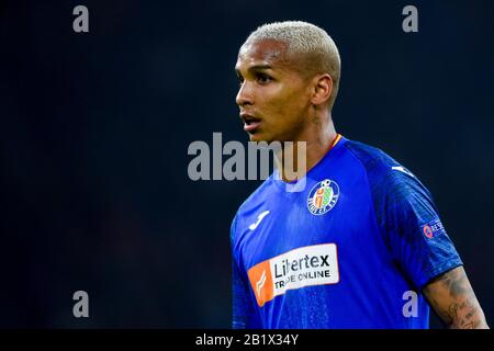 Amsterdam, Pays-Bas. 27 février 2020. Deyverson de Getafe pendant le match de 32 de la Ligue Europa entre AFC Ajax et Getafe C.F. à Johan Cruijff Arena à Amsterdam le 27 février 2020 (photo d'Andrew SURMA/ crédit: SIPA USA/Alay Live News Banque D'Images