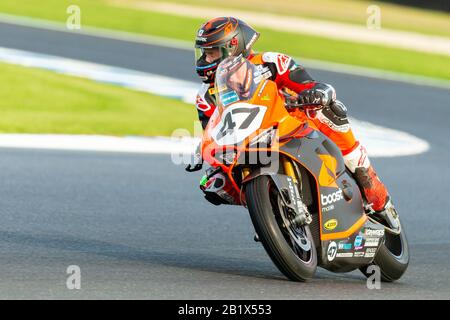 Melbourne, Australie, 28 Février 2020. Boost Mobile Rider Wayne Maxwell (47 Ans) Lors Du Championnat Du Monde Moto Fim Superbike, Circuit Phillip Island, Australie. Crédit: Dave Hemaison/Alay Live News Banque D'Images