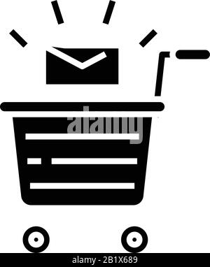 Biens de consommation icône noire, illustration conceptuelle, symbole vectoriel plat, signe glyphe. Illustration de Vecteur