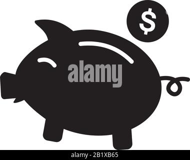Modèle d'icône d'investissement monétaire noir modifiable. Symbole de l'icône d'investissement argent commercial illustration vectorielle plate pour le dessig graphique et Web Illustration de Vecteur