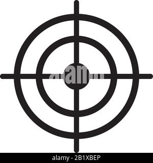 Modèle d'icône D'Objectif cible noir modifiable. Symbole de L'Objectif cible illustration vectorielle plate pour la conception graphique et Web. Illustration de Vecteur